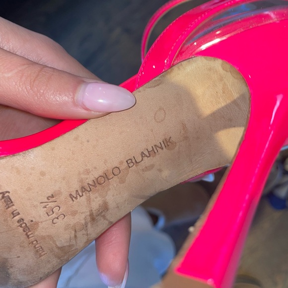 Neon pink Manolo Blahnik High Heel shoes size 35 1/2 - Picture 7 of 7